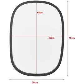 [en.casa] Copertino oval 70 x 50 cm Schwarz