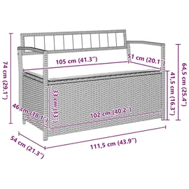 vidaXL Gartenbank 54 x 74 x 0 cm Beige