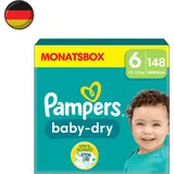 Pampers Windeln Größe 6 (13-18Kg) Baby-Dry, Extra Large, MONATSBOX, 148 Stück