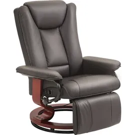 Homcom Relaxsessel Kunstleder 88 x 103 x 78 cm Braun drehbar mit Liegefunktion