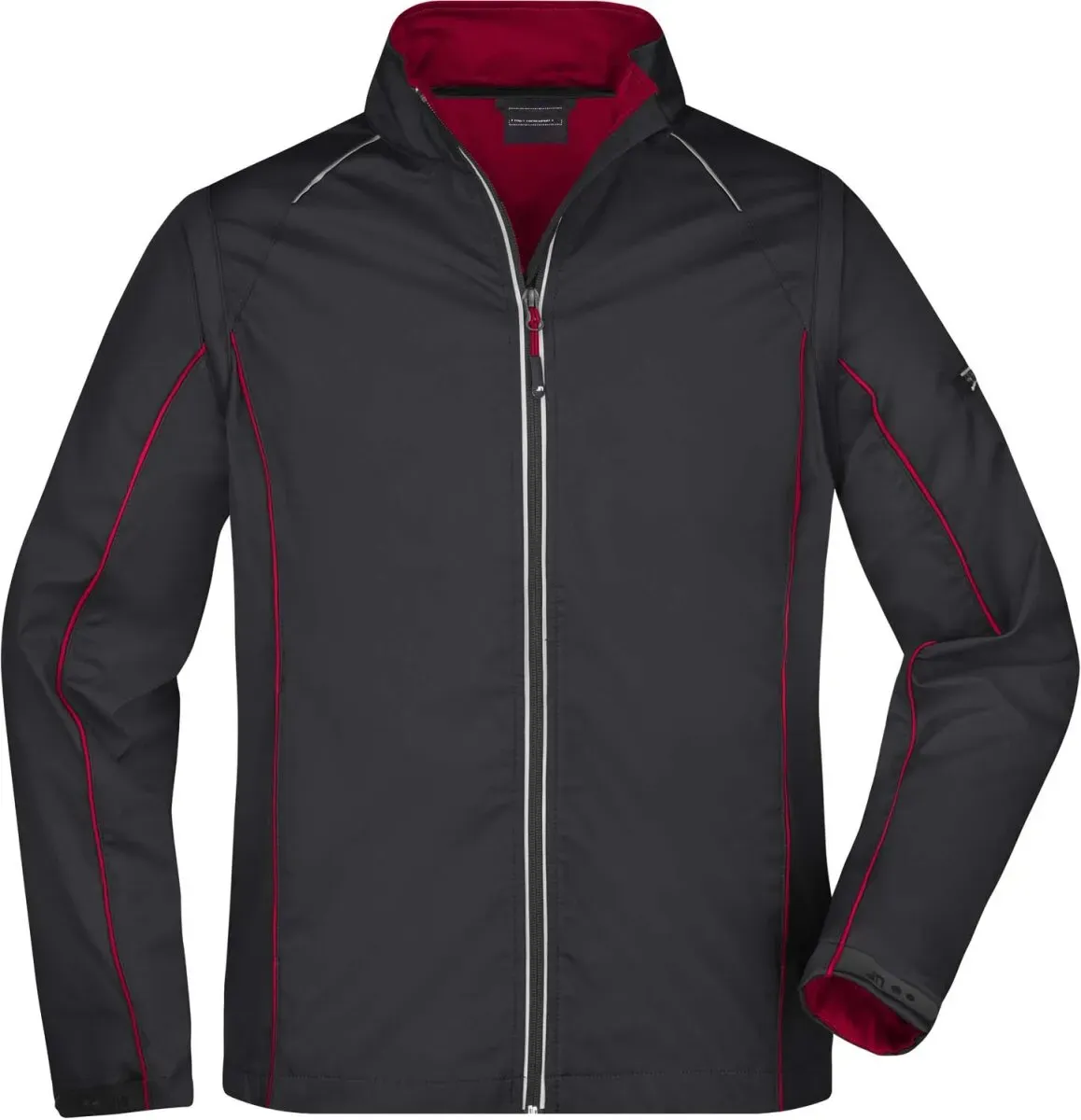 James & Nicholson Herren Softshell Jacke mit abnehmbaren Ärmeln Softshell-Jacke JN1122 black/red L