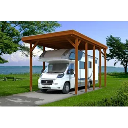 Einzelcarport SKANHOLZ "Friesland", braun, H: 351cm, Carports, für Caravan
