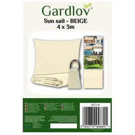 gardlov 23144 Sonnensegel 4x3 m beige - Beige