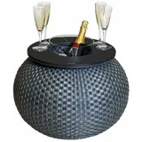 cootab cooler table 3-in-1 Loungetisch mit Acryl-Kühler - Anthrazit/Schwarz