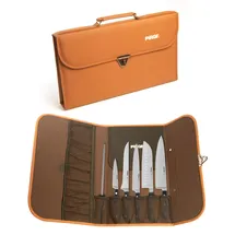 Pirge Classic Profi Messerset mit Tasche 7 Stück - Geschmiedet Messerset - Profi Kochmesser Set - Edelstahl Profi Küchenmesser Set - Messer Set Scharf