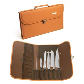 Pirge Classic Profi Messerset mit Tasche 7 Stück - Geschmiedet Messerset - Profi Kochmesser Set - Edelstahl Profi Küchenmesser Set - Messer Set Scharf