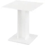 Rodnik Tisch Bistrotisch Säulentisch weiß klein platzsparend, quadratisch 70x70 cm