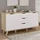 Forte Sideboard 149,1 x 76,7 x 42 cm Planked Eiche / Weiß
