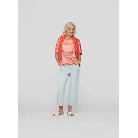 Rabe Rundhalsshirt im Streifen-Look und mit Nieten-Details Gr. 48, Mandarine, , 94374915-48