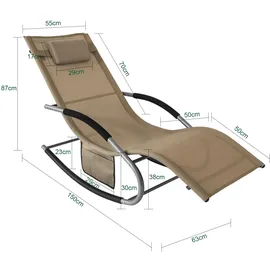 SoBuy Sonnenliege 150 x 63 x 87 cm Braun