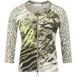 Betty Barclay Shirtjacke mit Rippenstruktur Khaki 46