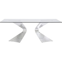 Kare Design Tisch Gloria chrome, Glastisch chrome, Luxus Glastisch,