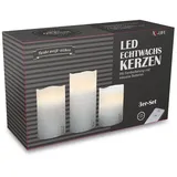 X4-LIFE 701976 LED-Echtwachskerze 3er Set mit Fernbedienung