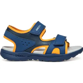 GEOX Vaniett Boy C Sandal, Navy/Orange, 38 EU