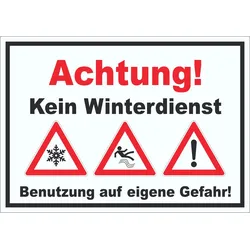 HB-Druck Achtung Kein Winterdienst Aufkleber A1 (594x841mm)