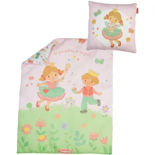 Heless Puppenbettdecke (44 x 34 cm) mit Kissen (16 x 16 cm) "Prinzessin Emily