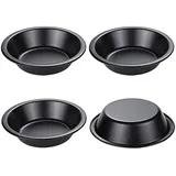 Webake 4 Stück Pie Form Mini Quicheform Ø12cm Tarteform Antihaftbeschichtung Runde Quiche Backform