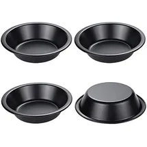 Webake 4 Stück Pie Form Mini Quicheform Ø12cm Tarteform Antihaftbeschichtung Runde Quiche Backform