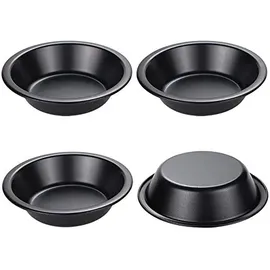 Webake 4 Stück Pie Form Mini Quicheform Ø12cm Tarteform Antihaftbeschichtung Runde Quiche Backform