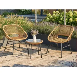 beautysofa Malika Set 3-tlg. Beige/Schwarz