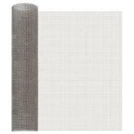 vidaXL Maschendrahtzaun 60 x 1000 cm Edelstahl/Silber