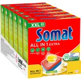 Somat All in 1 Extra Zitrone & Limette Spülmaschinen Tabs, 378 Tabs (6x 63 Tabs), Geschirrspül Tabs für strahlende Sauberkeit auch bei niedrigen Temperaturen, bekämpfen eingetrocknete Rückstände