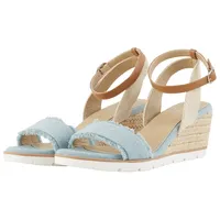 Tom Tailor Damen Keilsandalette mit hochwertigem Kunstleder, blau, Uni, Gr. 37