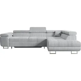 altdecor Ecksofa Cord mit Schlaffunktion 2-Sitzer Grau
