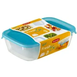 CURVER FRESH & GO Frischhaltedose , 3-tlg 08026-051-49 , 1 Set: 1 x 0,5 Liter, 1 x 1,0 Liter, 1 x 2,0 Liter