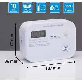 Grundig Kohlenmonoxid Melder KD-218A Weiß