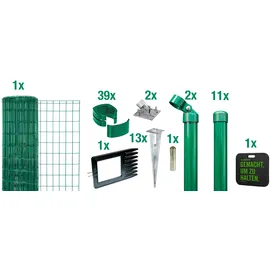 GAH Alberts Fix-Clip Pro Gartenzaun 25 m x 100 cm Grün/Stahl