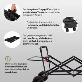 Trutzholm Bollerwagen faltbar mit Sonnendach grau/schwarz