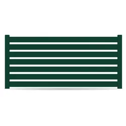 Zaun, Aluminium, Moosgrün RAL 6005, Modell München, flexible Befestigungssysteme, Zaunelement individuell konfigurierbar