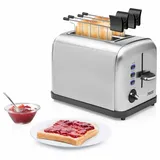 Edelstahl Design Langschlitztoaster Sandwichtoaster 2 Scheibentoaster Brottoster