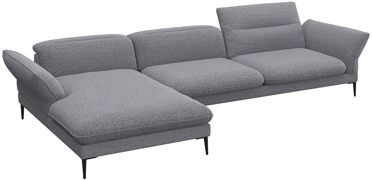 FLEXLUX Ecksofa »Salino, Funktionssofa mit Recamiere, Relaxsofa, Ecksofa«, Sofa mit Arm- und Kopfteil-Verstellungen, Kaltschaum & Stahl-Wellen FLEXLUX Steel