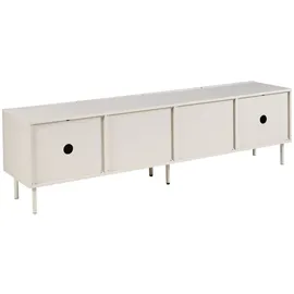 Beliani CLUNES TV-Lowboard 180 x 50 x 40 cm Beige Holzwerkstoff/Chrom/Metall
