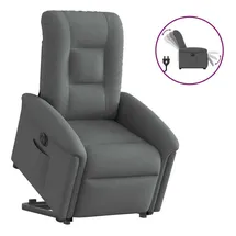vidaXL Relaxsessel mit Aufstehhilfe Elektrisch Dunkelgrau Stoff