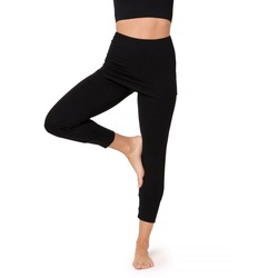 Bellivalini Leggings Yoga Leggings Damen Yogahose mit Rock 3/4 BLV50-276 (1-tlg) mit Rock schwarz L