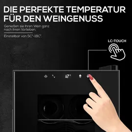 Tronitechnik TroniTechnik® Weinkühlschrank Montpellier, Getränkekühlschrank, 17 Liter, 6 Flaschen