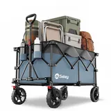 Sekey XXL Plus Bollerwagen Faltbar 200L 200KG Tragkraft, Faltbarer Bollerwagen Geländetauglich mit Bremsen, Handwagen Patentiert Klappbar aus Vier Richtungen, XXL-PlusG 4010, Blau