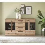 INOSIGN Sideboard »Cantara, moderner Schrank, Kommode in Eiche Evoke oder weiß«, schwarze Stangengriffe, ausreichend Stauraum, vielseitig einsetzbar