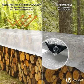 VOUNOT Abdeckplane 3 x 5 m Weiß