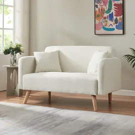 [en.casa] Couch Cord 2-Sitzer Beige