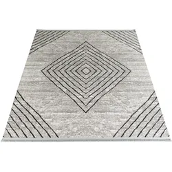 Teppich SEHRAZAT "EFE 1010", braun, B:200cm H:5mm L:290cm, Chenille, Teppiche, Wohnzimmer, Flachwebteppich, Scandi Style