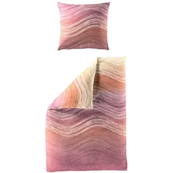 Bierbaum Bettwäsche 155 x 220 cm Seersucker Orange Peach