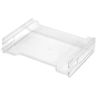 Herlitz Ablagekorb A4 quer, transparent stapelbar (1 Stück, Ablagekorb A4 quer)