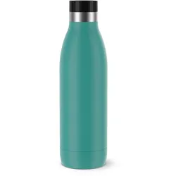 Isolierflasche EMSA "Trinkflasche Bludrop", blau (petrol), H:26,1cm, Edelstahl, Trinkflaschen, Edelstahl, Quick-Press Deckel, 360 Trinkgenuss, 12h warm/24h kühl