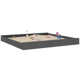 vidaXL Sandkasten mit Sitzen Grau Quadratisch Massivholz Kiefer