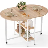 Mondeer Klapptisch 120 x 80 x 75 cm Eiche/weiß