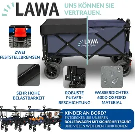 Lawa Bollerwagen faltbar mit Dach blau